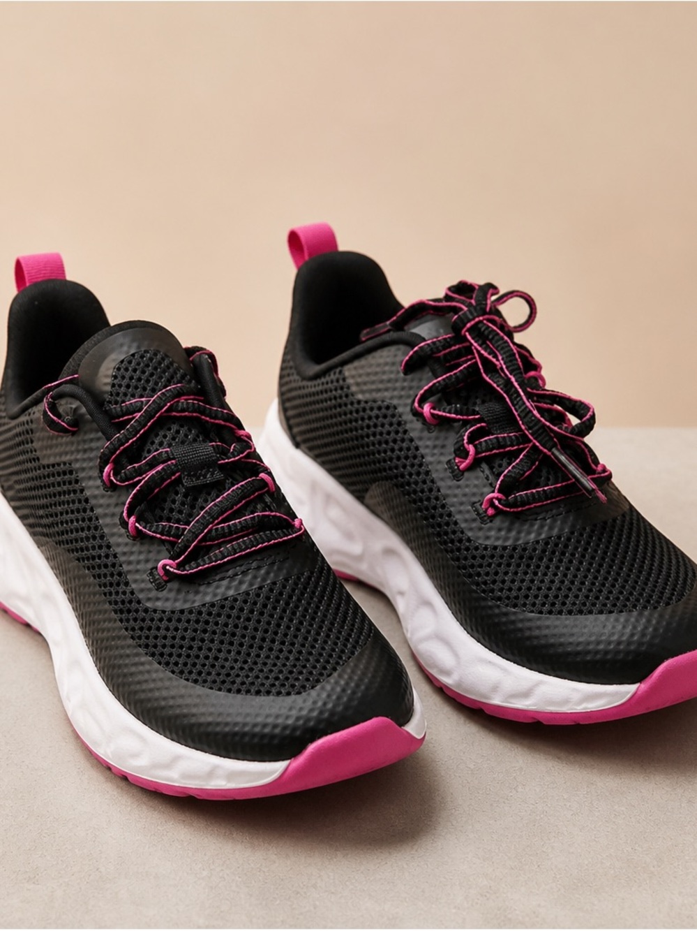 all in motion Black and Pink Lightweight Athletic Sneakers